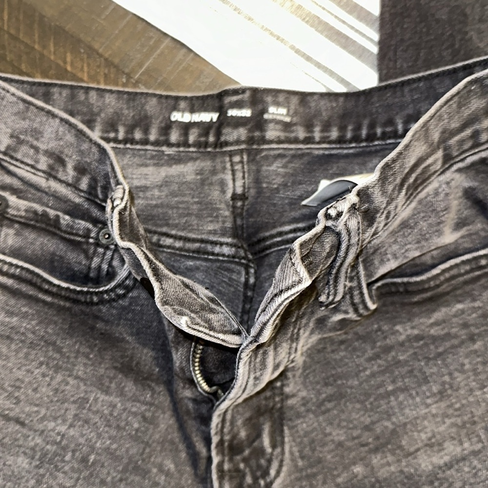 old navy men black jeans slim built in flex 30x32 - Picture 5 of 7